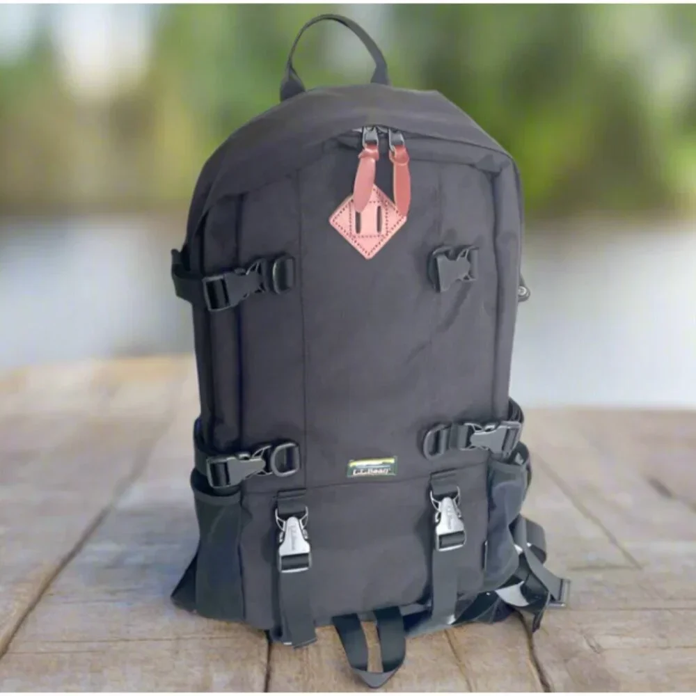 L.L.Bean Bigelow Cordura Backpack Black Nylon Day Hiking Mountain H2O